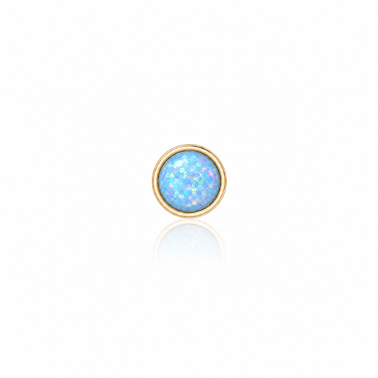 Top Yellow Gold Caboshon with Opals