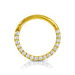 Classic Clicker with Forward Facing Gems Yellow Gold 14k