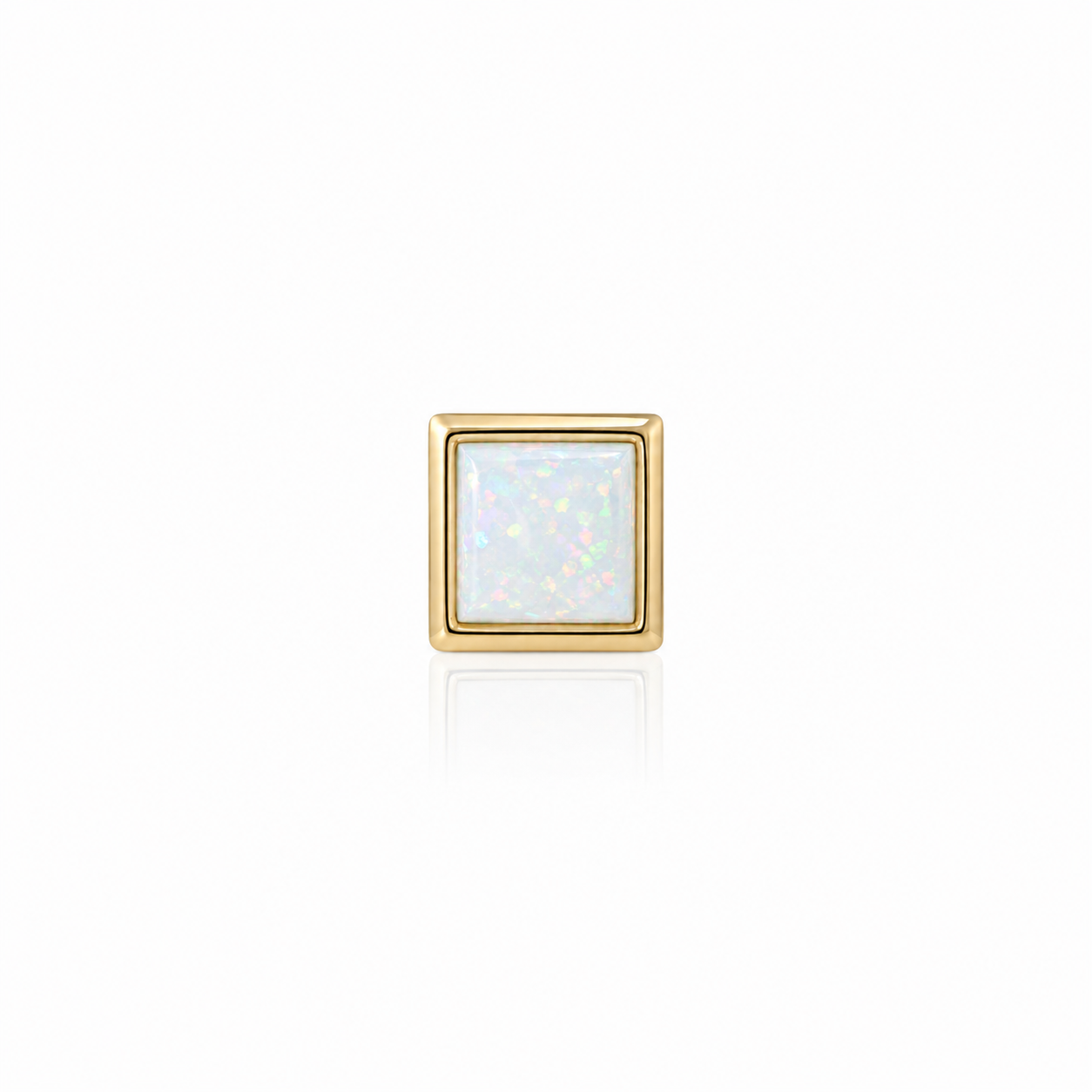 Top Yellow Gold Square with Opals
