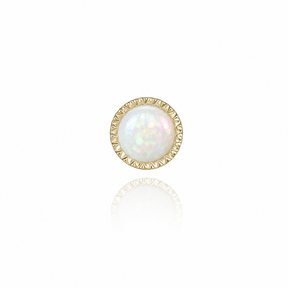 Top Yellow Gold Caboshon with Opals