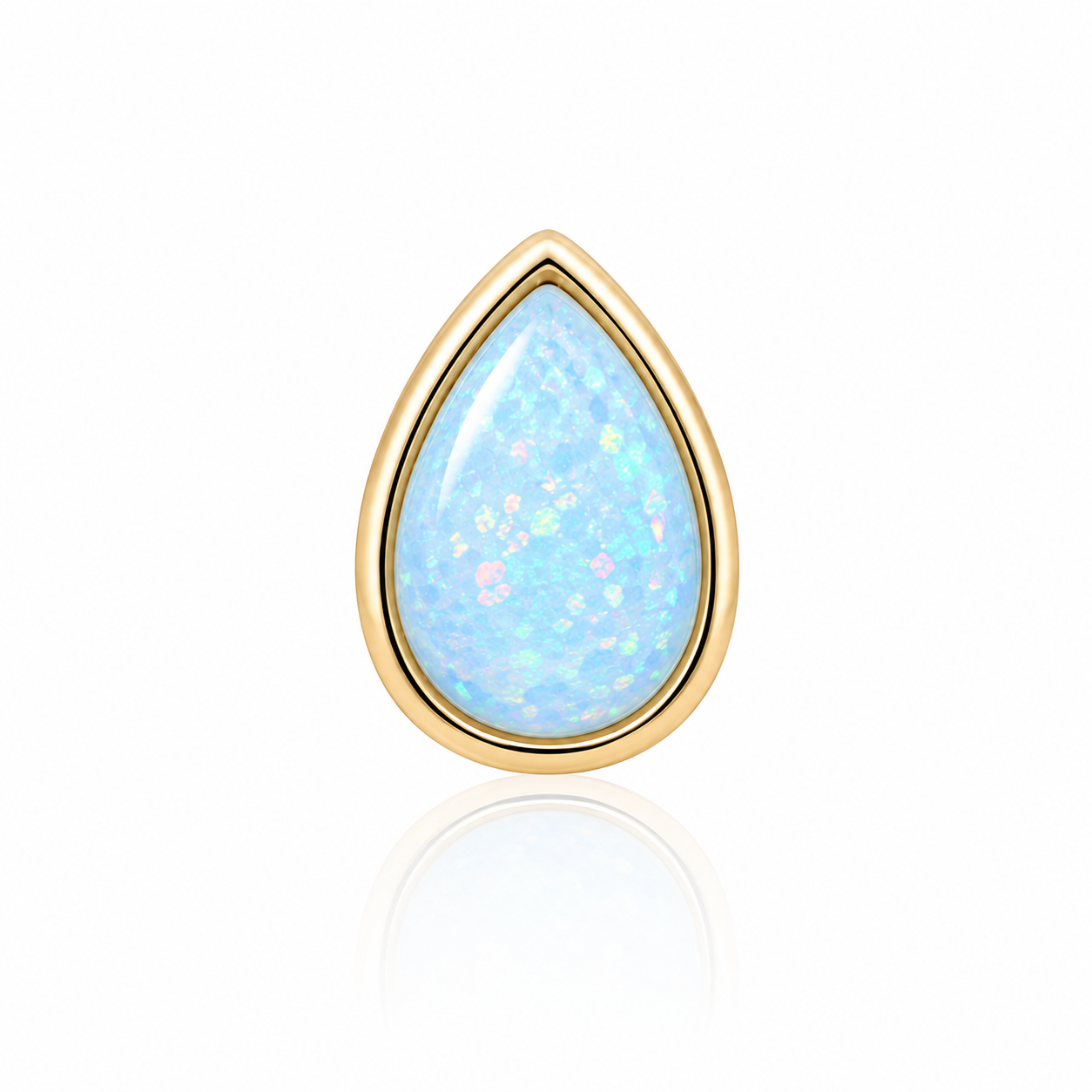 Top Yellow Gold Teardrop with Opals