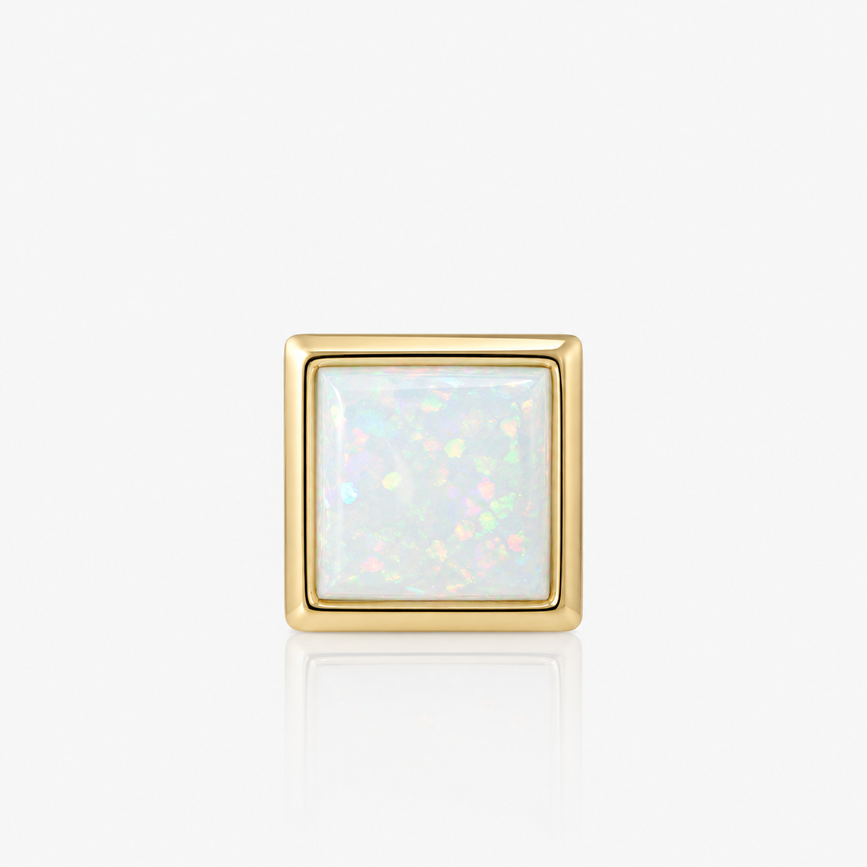 Top Yellow Gold Square with Opals