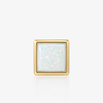 Top Yellow Gold Square with Opals