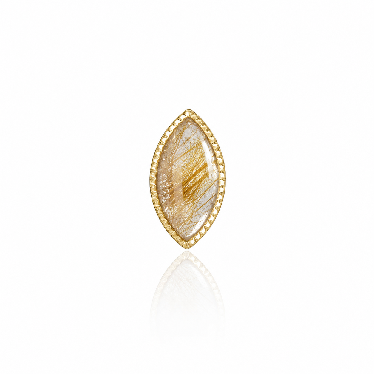 Top Yellow Gold Leaf with Natural Stones