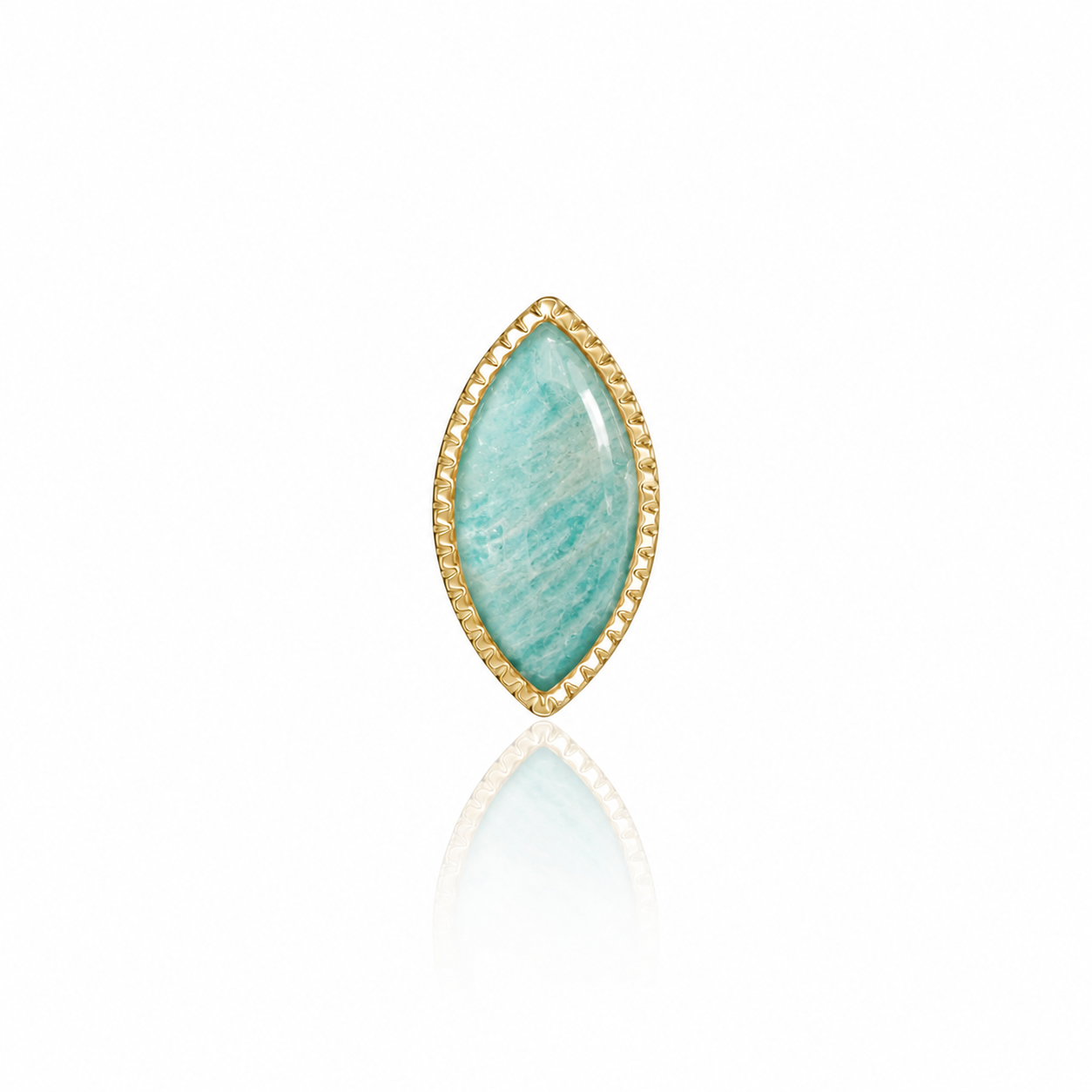 Top Yellow Gold Leaf with Natural Stones