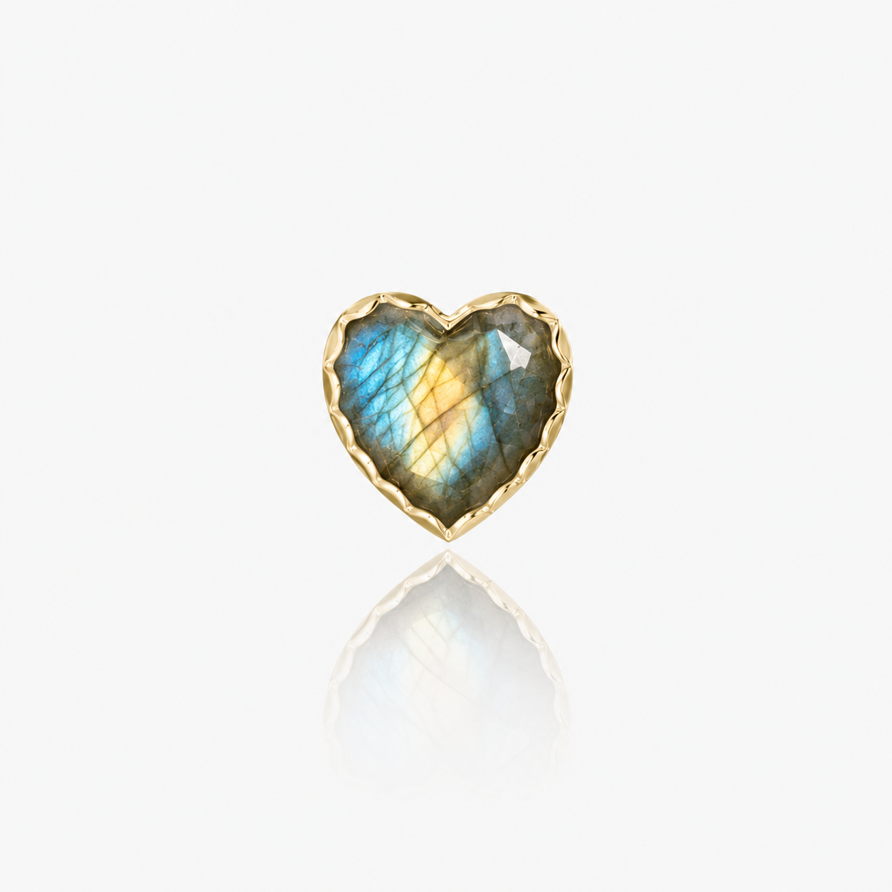Top Yellow Gold Cupid Heart with Natural Stones