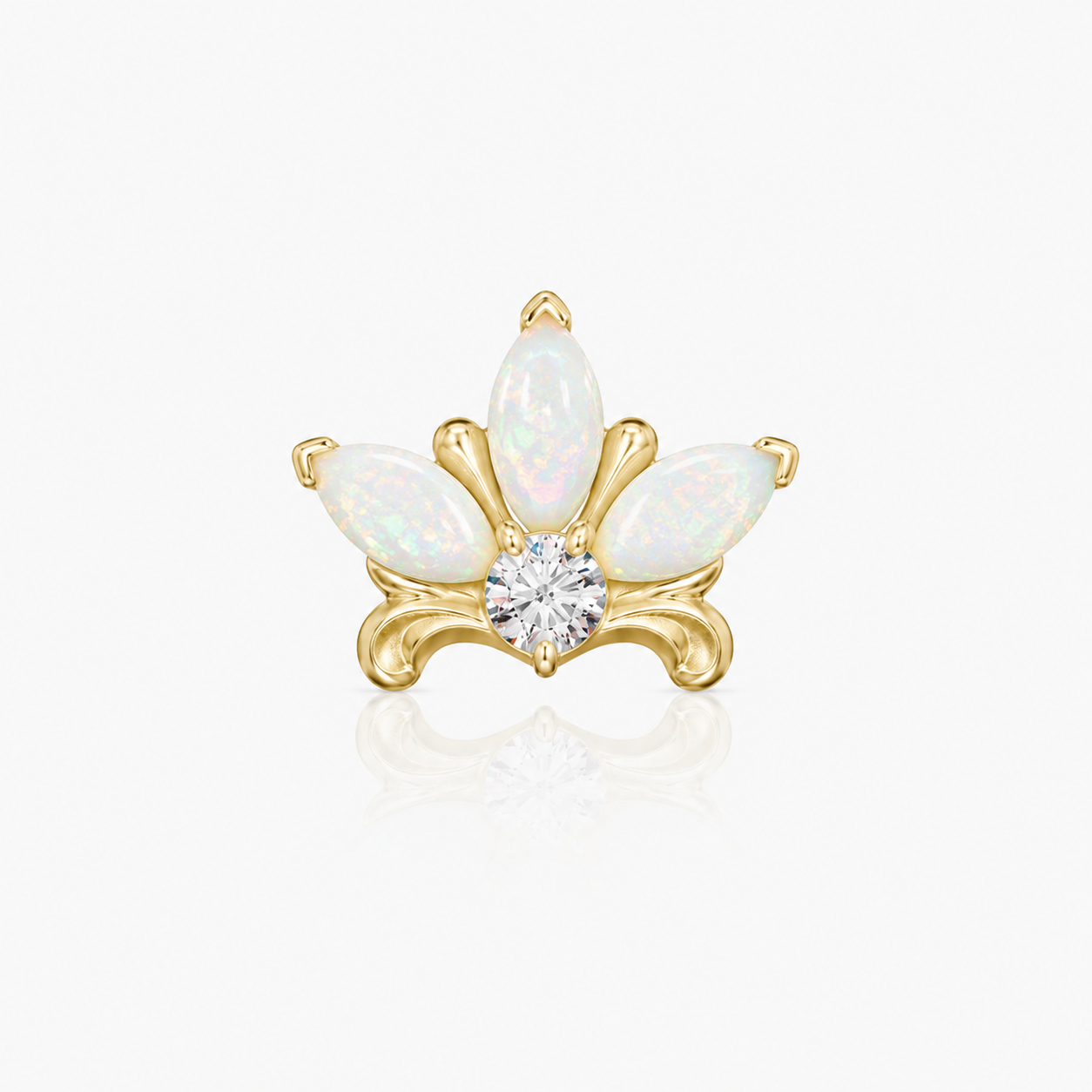 Top Yellow Gold Lilac with Cabs