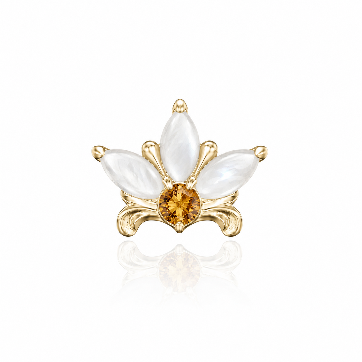 Top Yellow Gold Lilac with Cabs