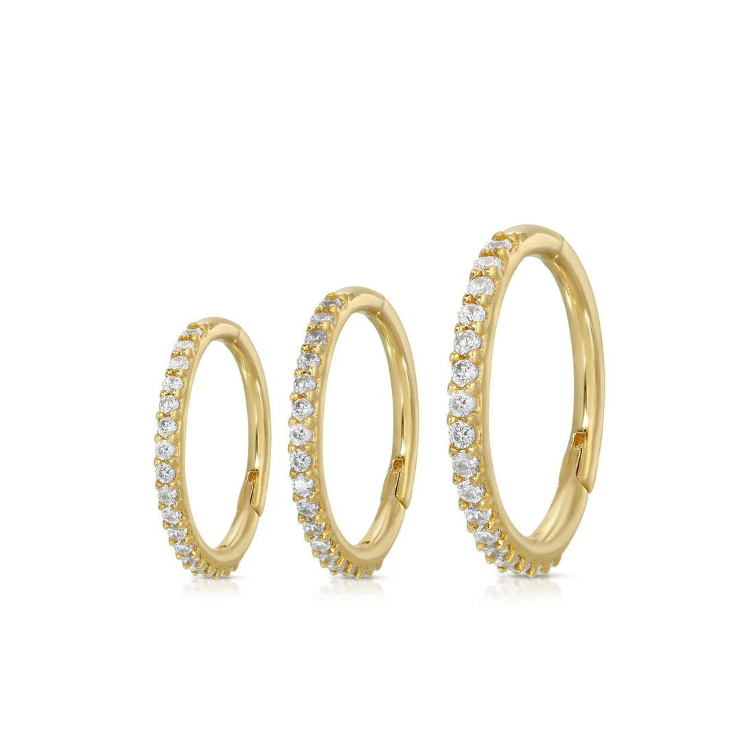 Gemmed Classic Clicker Yellow Gold 14k