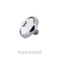Titanium Threaded Flat Backed Faceted Gem End