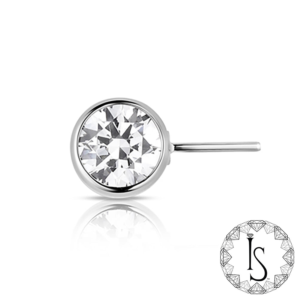 Titanium Bezel-set Faceted Gem Single Side-Set Orbit