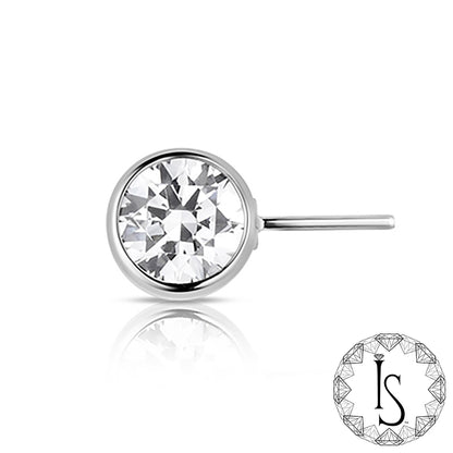 Titanium Bezel-set Faceted Gem Single Side-Set Orbit