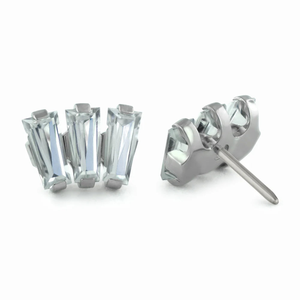 Titanium Baguette Cut Gem Fan Cluster