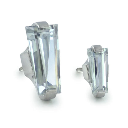 Titanium Baguette Cut Prong Gem End