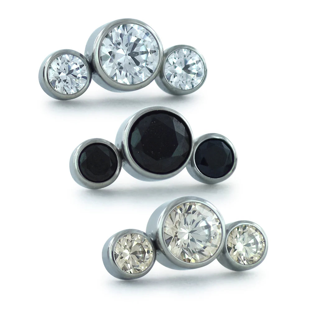 Titanium Bezel Set Gem Cluster