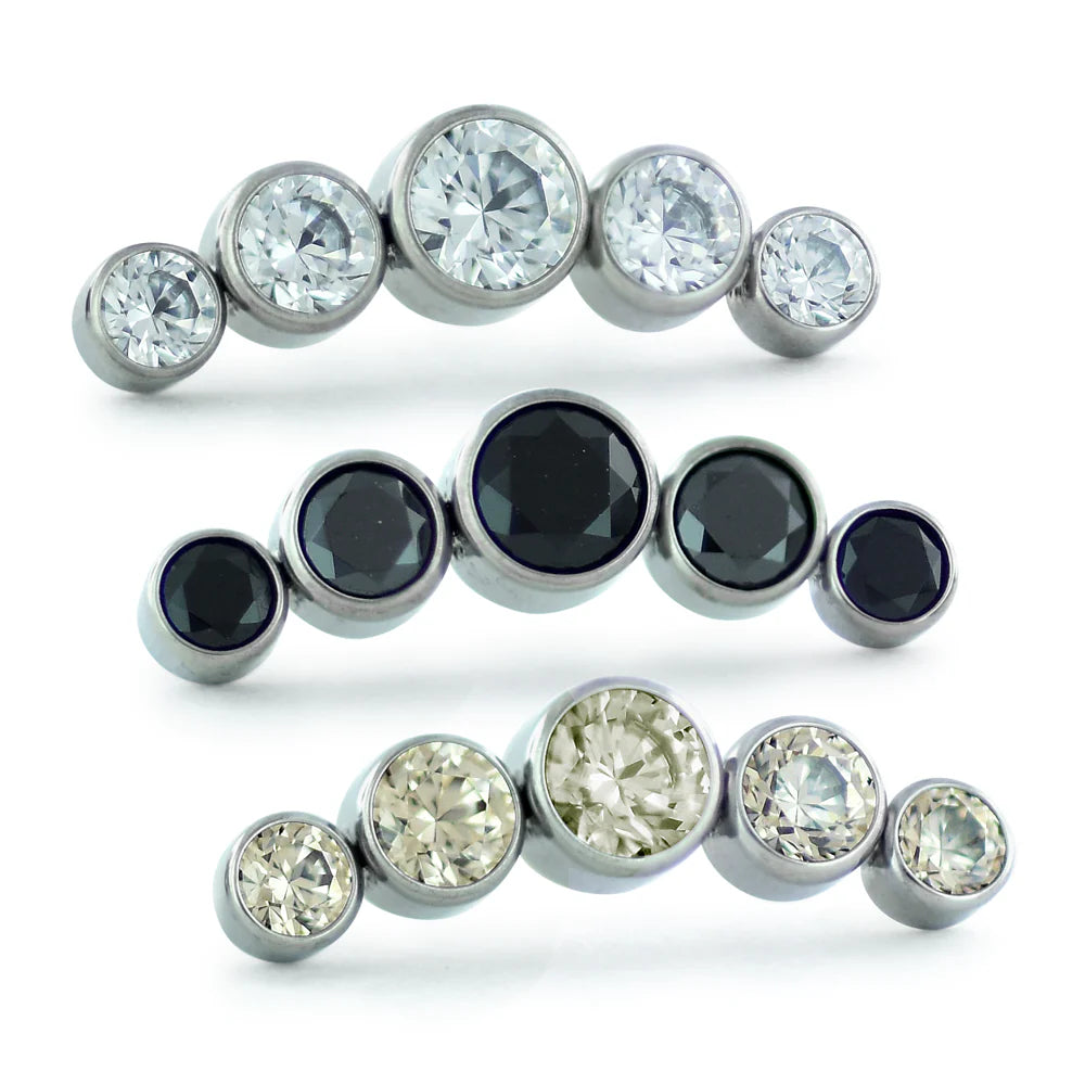 Titanium Bezel Set Gem Cluster