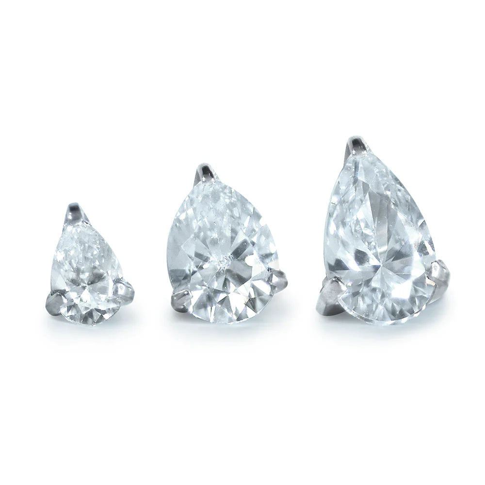 Titanium Pear Cut Prong Set Gem