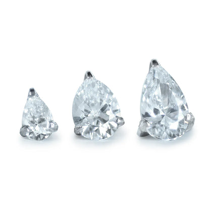 Titanium Pear Cut Prong Set Gem