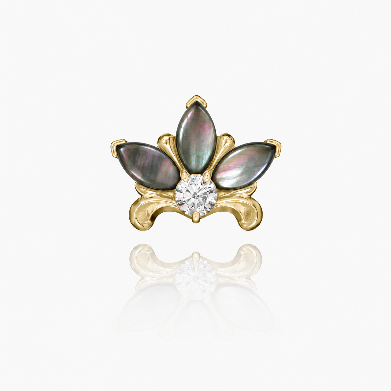 Top Yellow Gold Lilac with Cabs