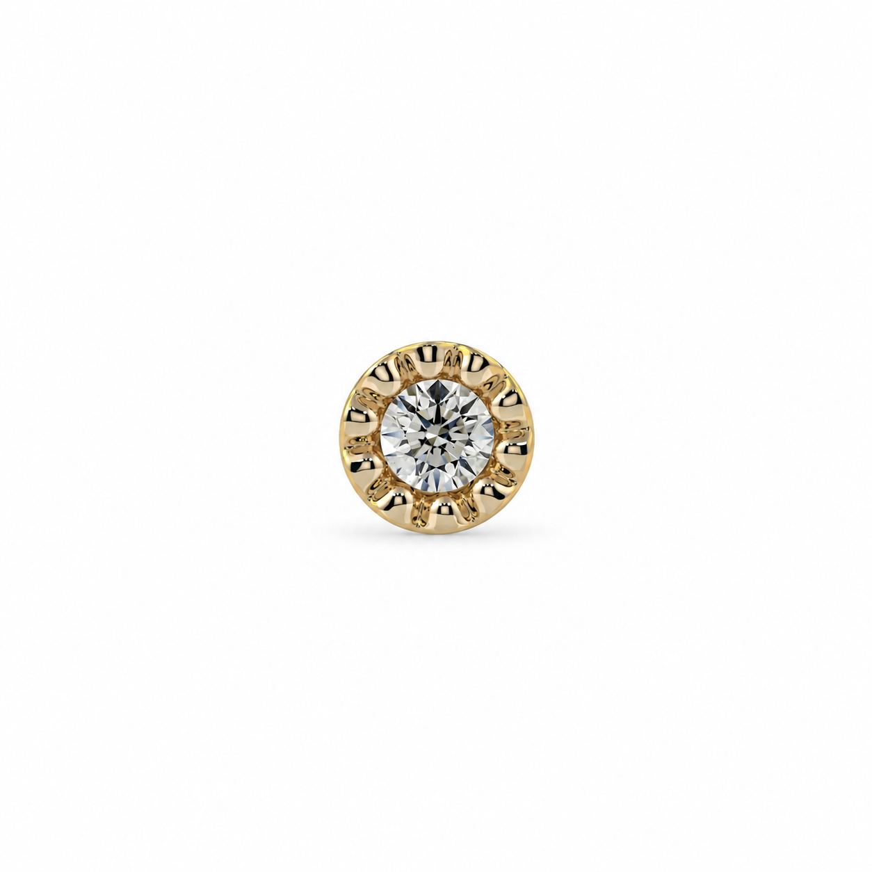Top Yellow Gold 14K Milgrain Bezel End