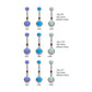 Titanium Threaded with Bezel Set Double Opal Navel Curves