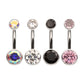Titanium Threaded Double Bezel Round Navel