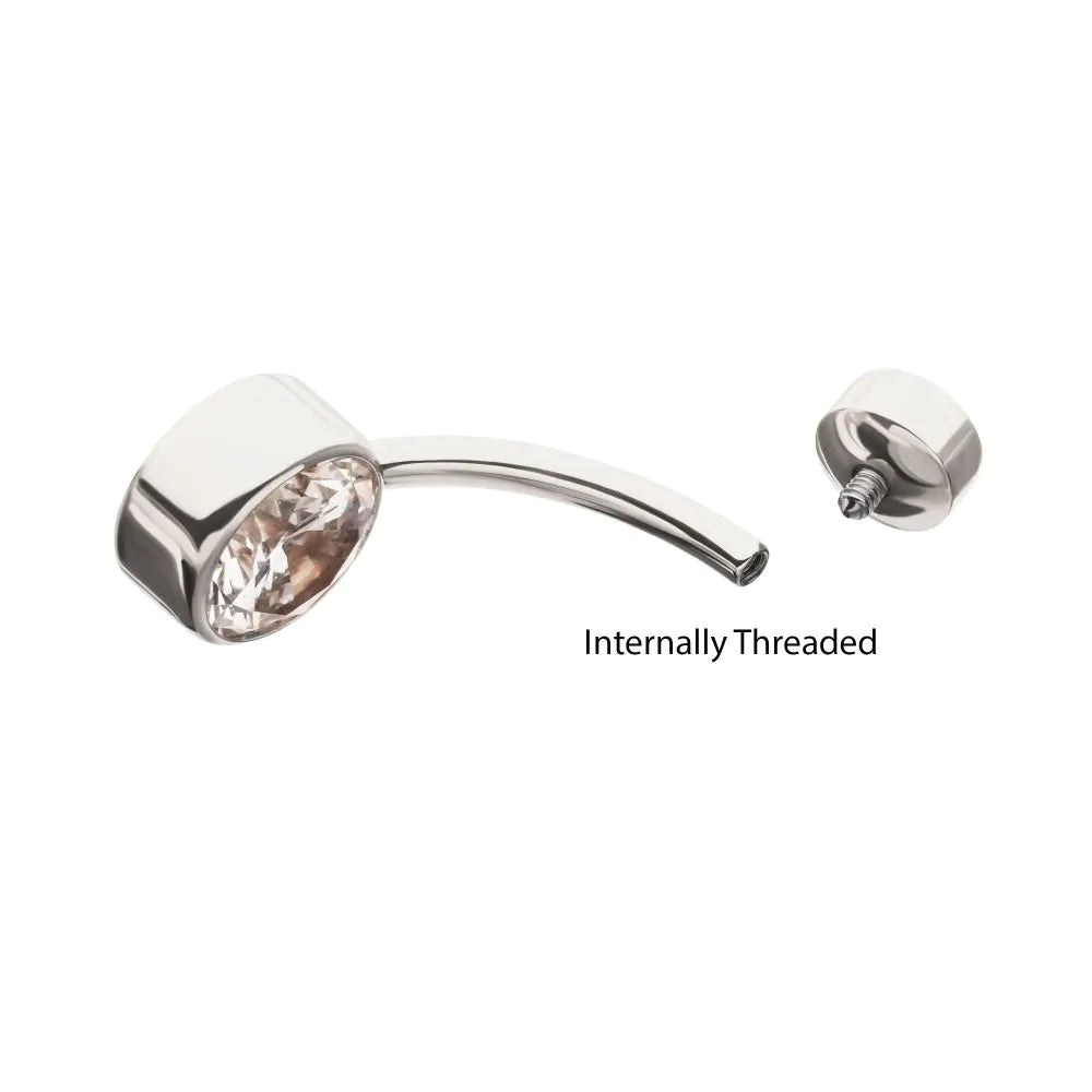 Titanium Threaded Double Bezel Round Navel