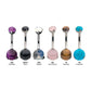 Titanium Threaded with 3 Prong Set Double Stone Navel